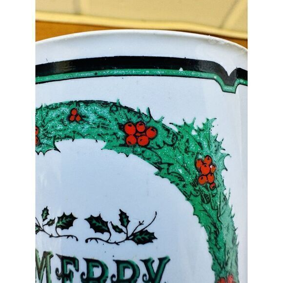 Vintage Merry Christmas Coffee Cup Mug Japan Ceramic Santa With Child - Picture 6 of 9